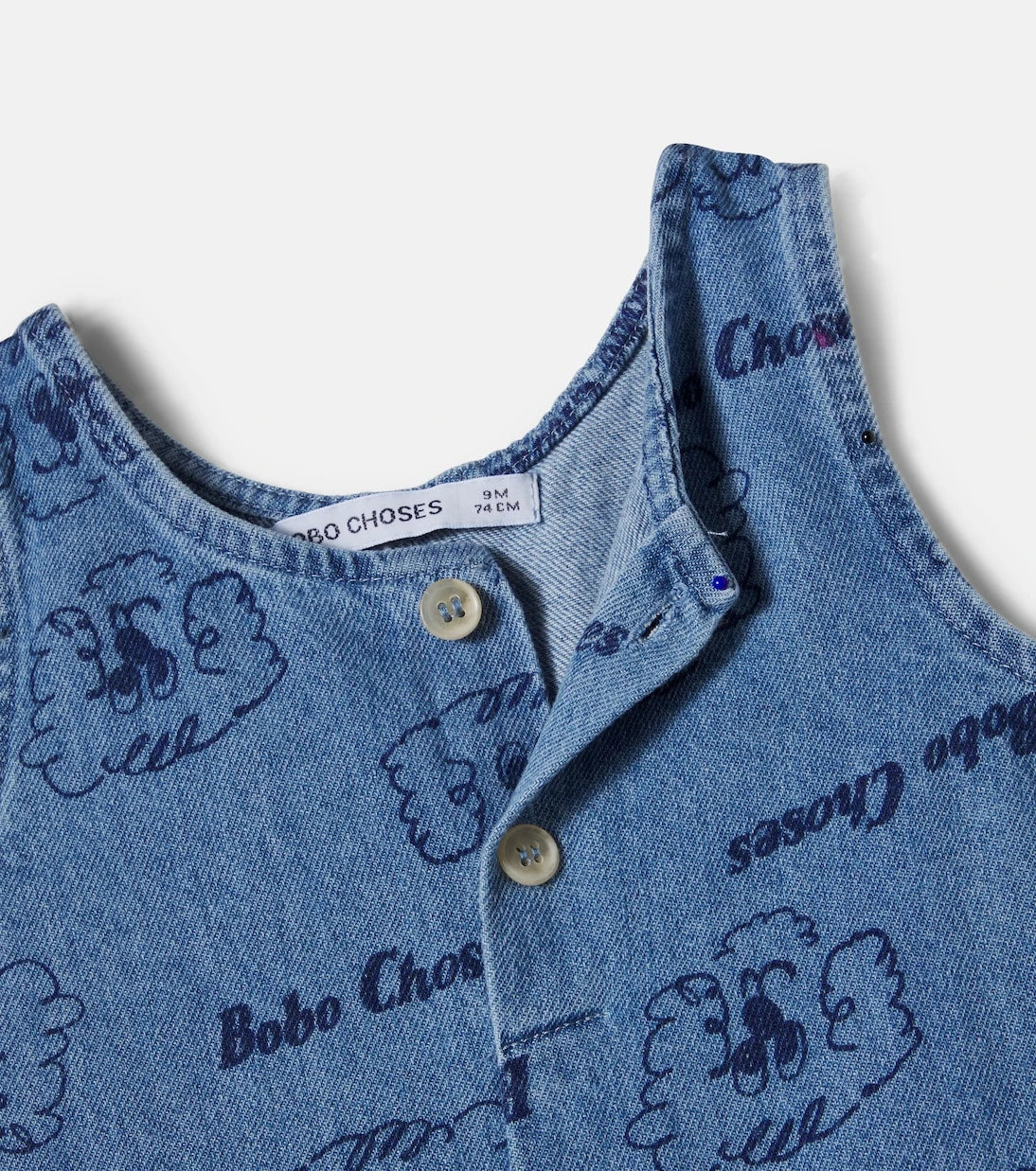 Bobo Choses - Baby Pickles The Dog denim playsuit