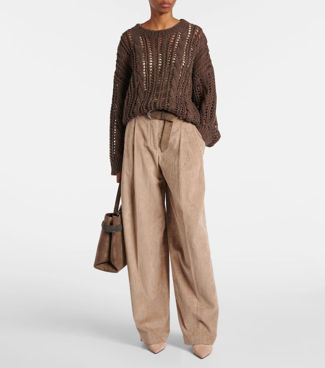 Brunello Cucinelli - Monili suede slingback pumps