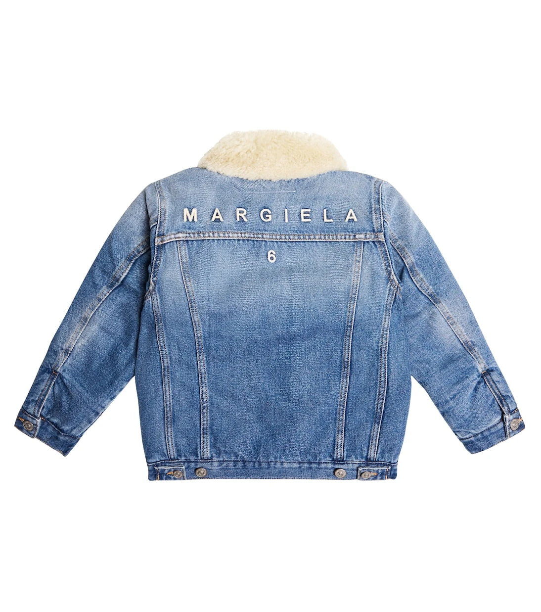 MM6 Maison Margiela Kids - جاكيت دينم مبطّن بالفرو