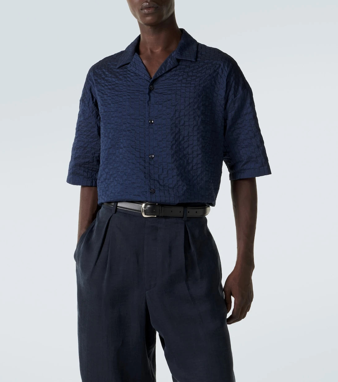 Giorgio Armani - Seersucker bowling shirt