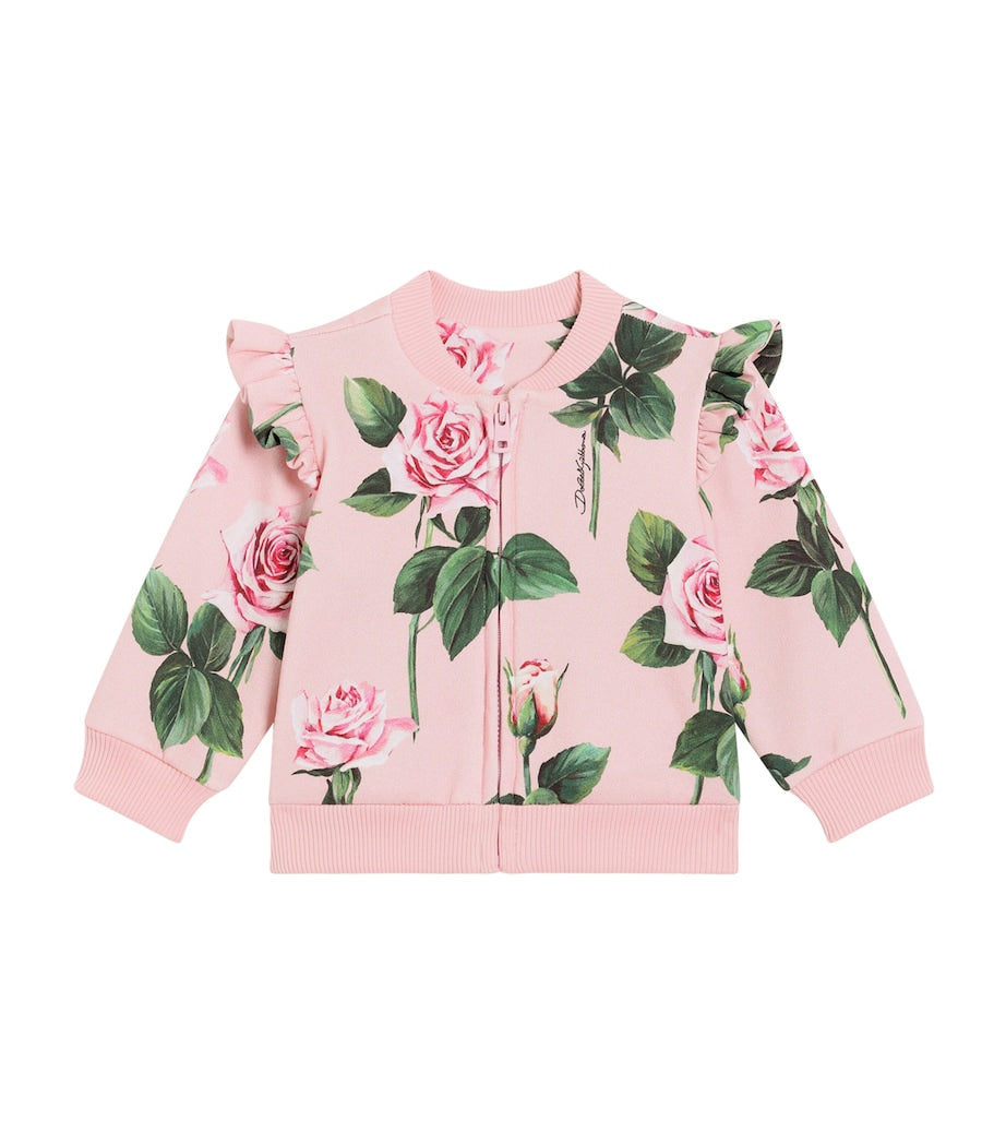 Dolce & Gabbana Kids Floral Ruffled Cardigan (3-30 Months)