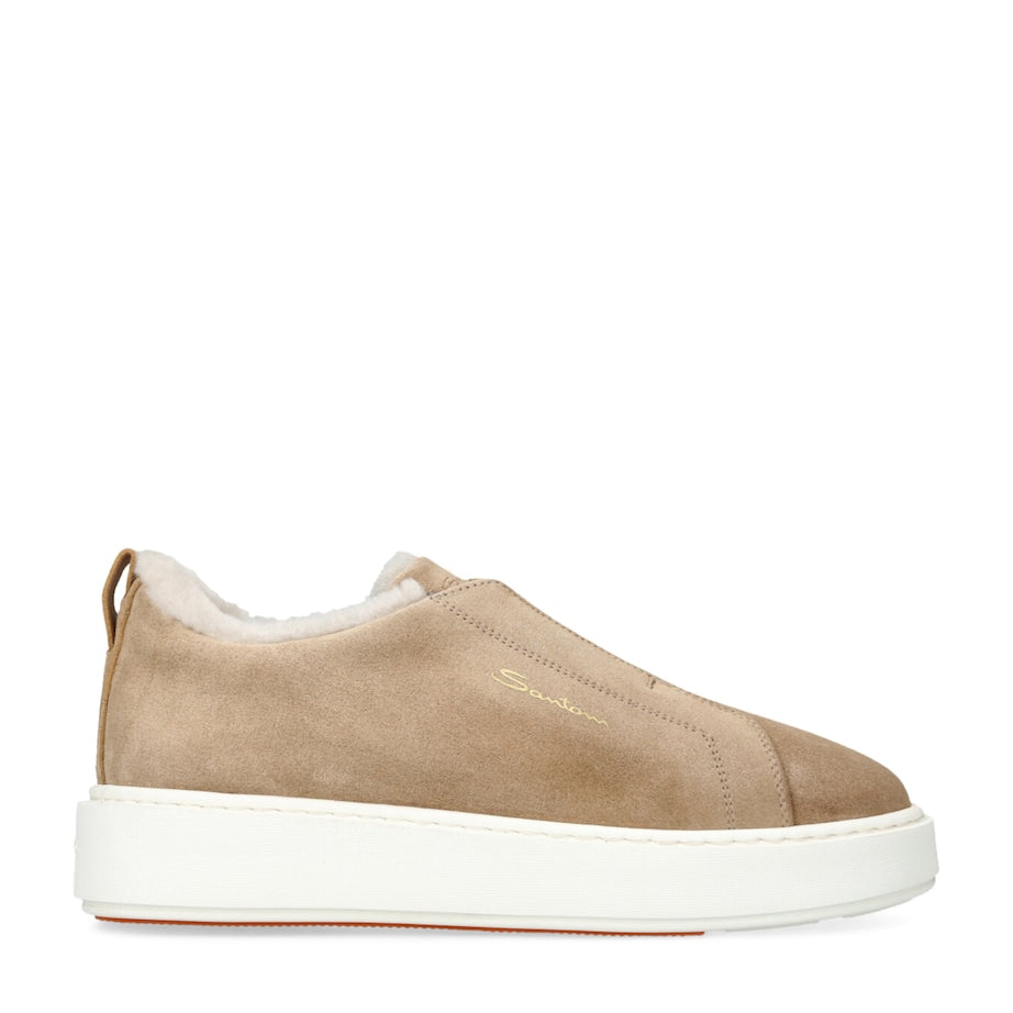 Brown Suede Victory Slip-On Sneakers