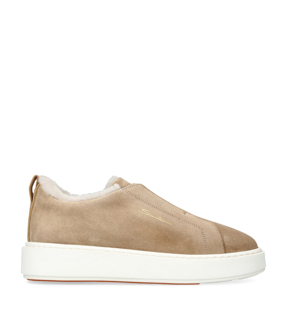 Brown Suede Victory Slip-On Sneakers