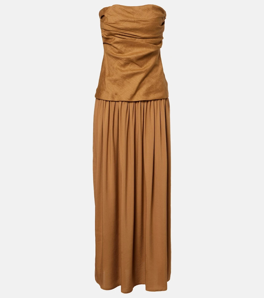 Faithfull - Hedy gathered linen maxi dress