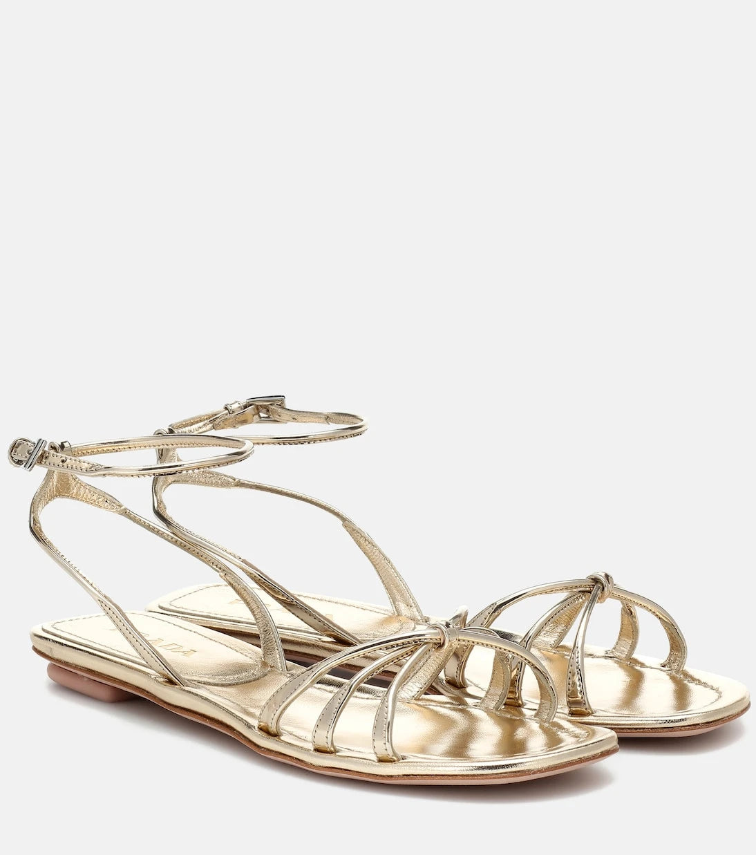 Prada - Metallic leather sandals