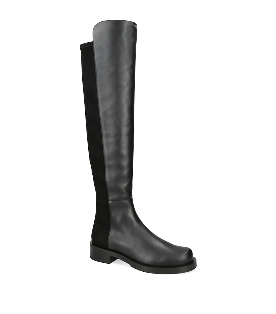 Stuart Weitzman Black Leather 5050 Bold Over-The-Knee Boots