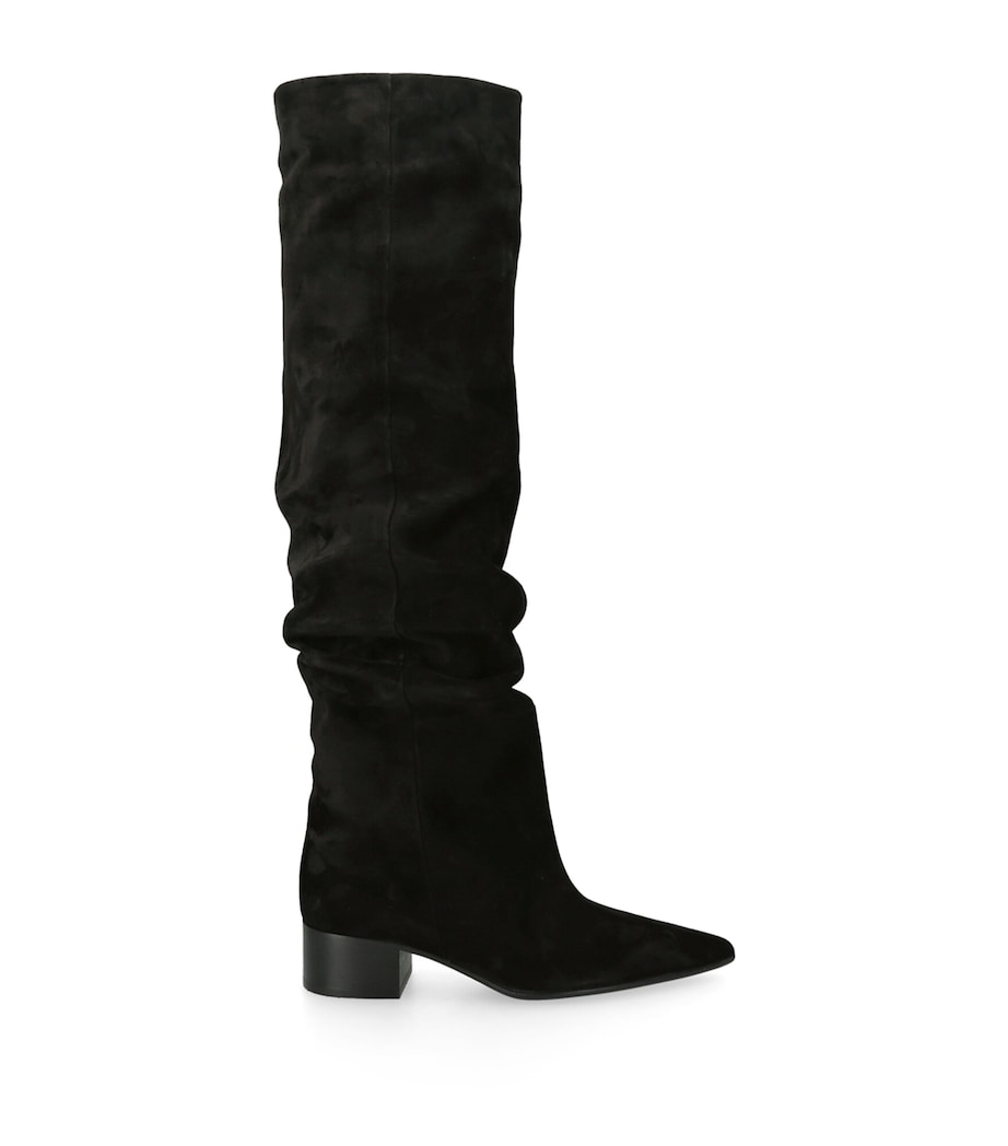 Khaite Black Suede Andee Over-The-Knee Boots 40