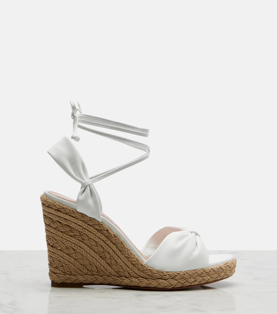 Aquazzura - Carina leather espadrille wedges