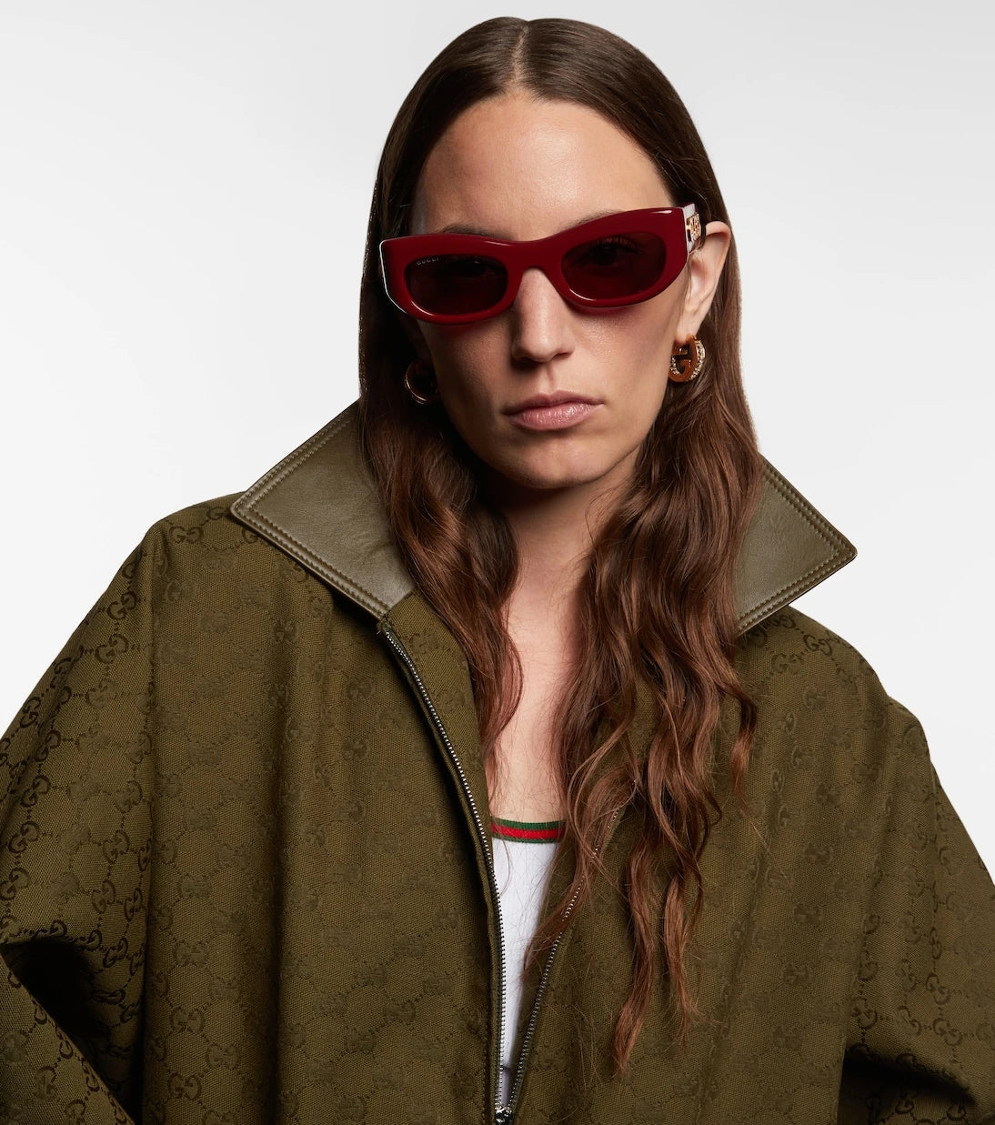 Gucci - نظارة شمسية مستطيلة بشعار