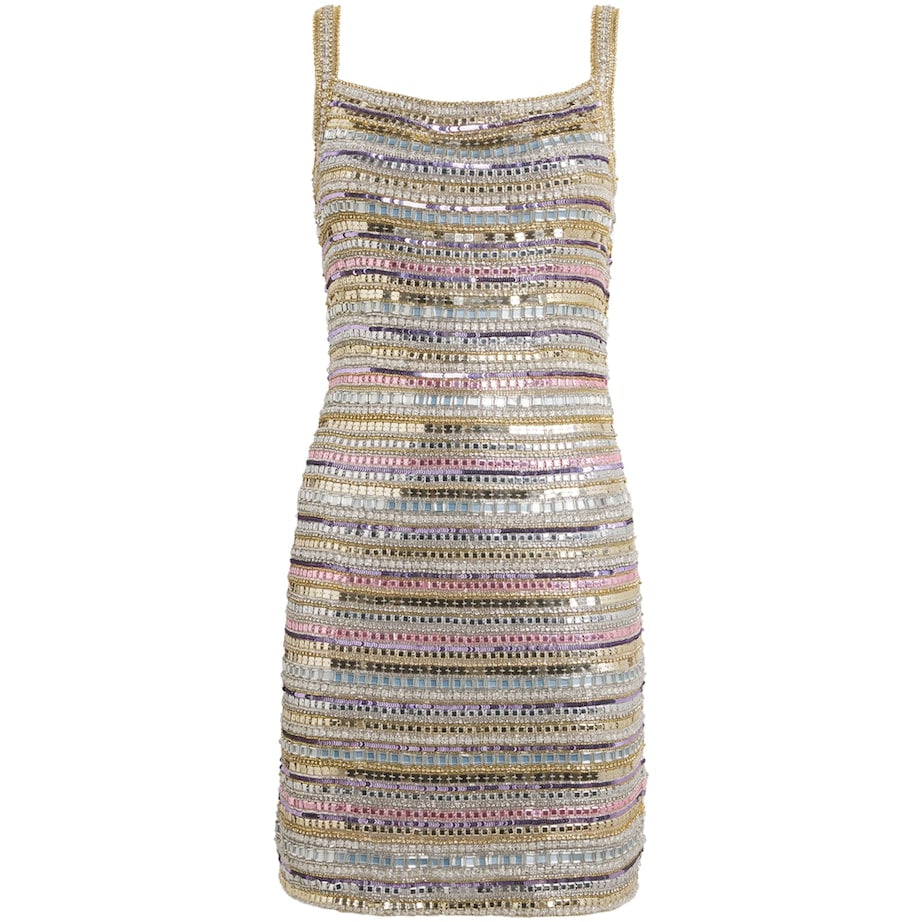 Silver Embellished Nancy Mini Dress