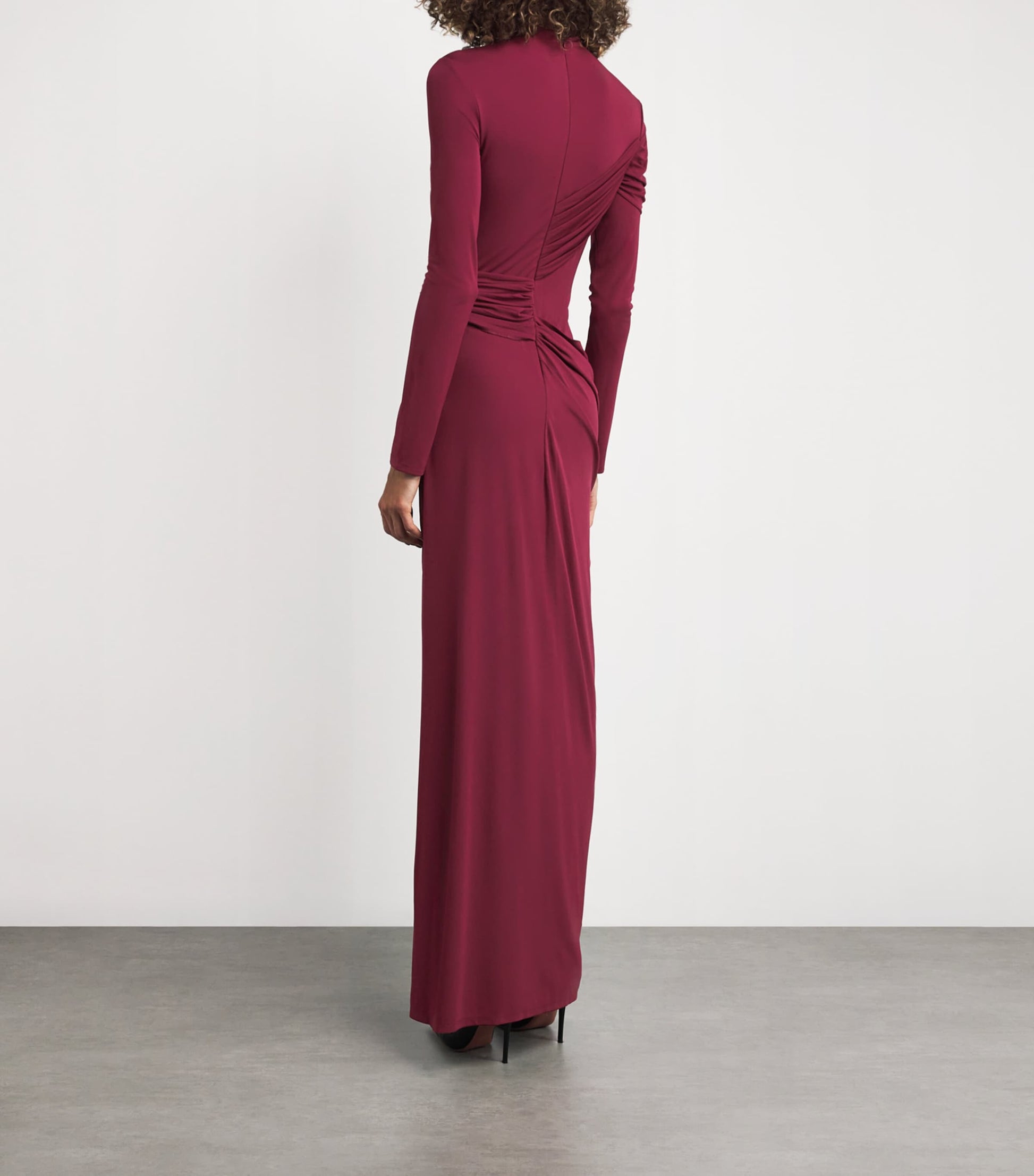 Simkhai Red Draped Embellished Izadora Maxi Dress