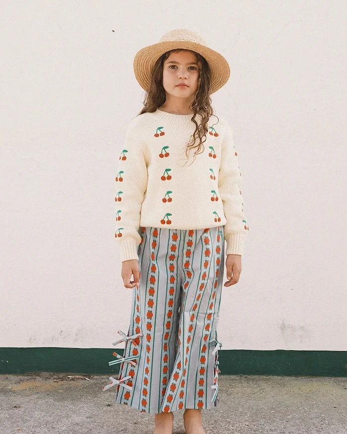 Детски памучен пуловер Tinycottons MINI CHERRIES SWEATER