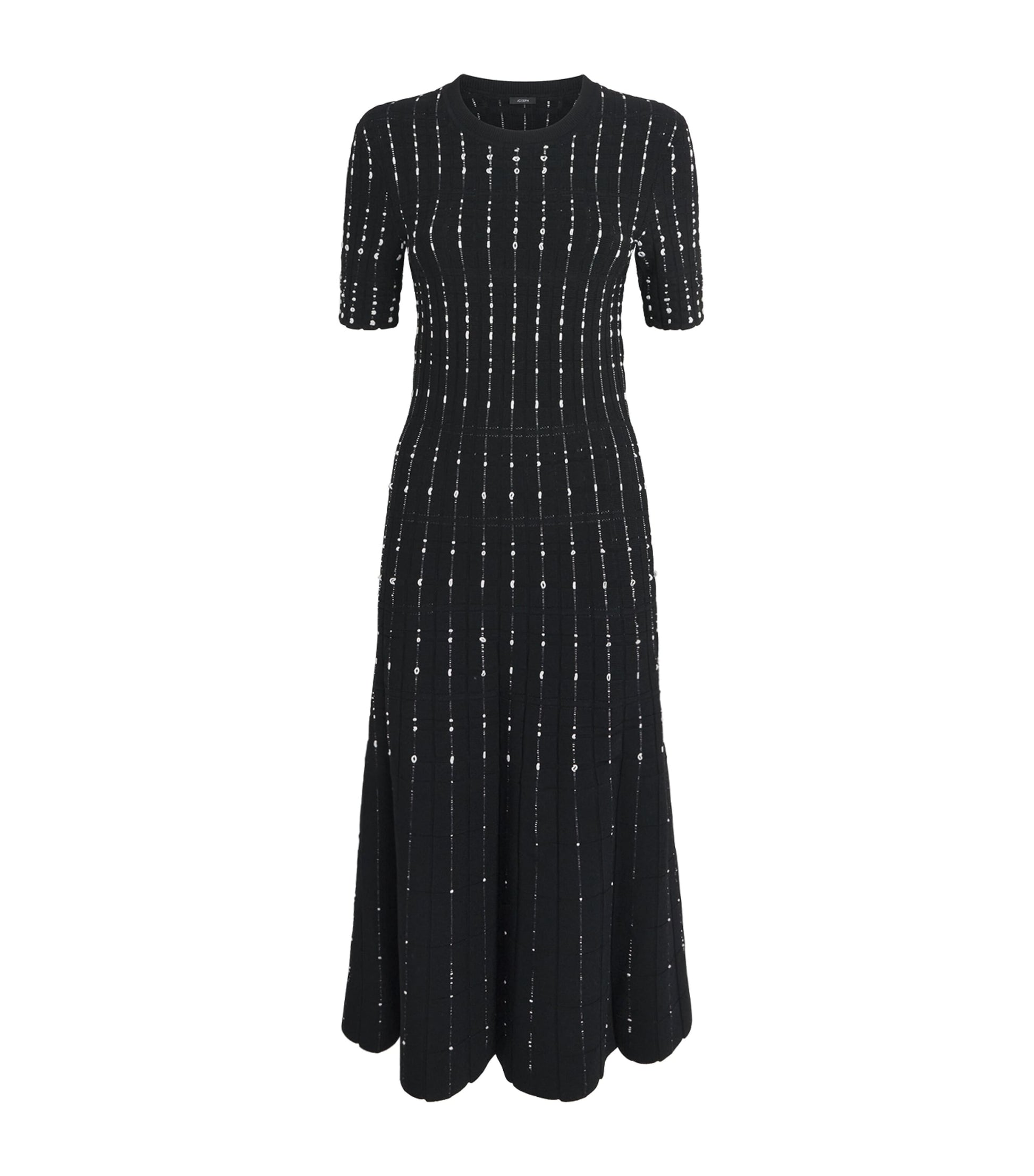 Fragmented Stripes Dress BLACK/IVORY