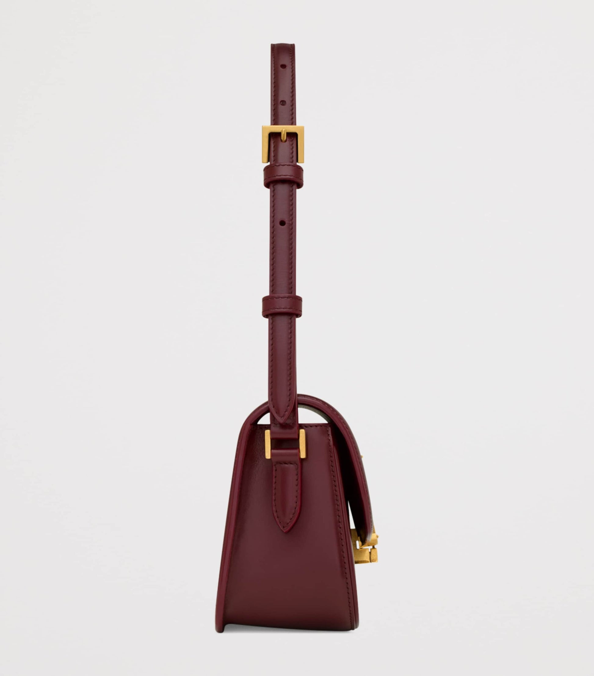 Saint Laurent Burgundy Mini Leather Solferino Satchel