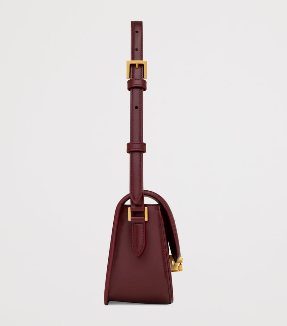 Saint Laurent Burgundy Mini Leather Solferino Satchel