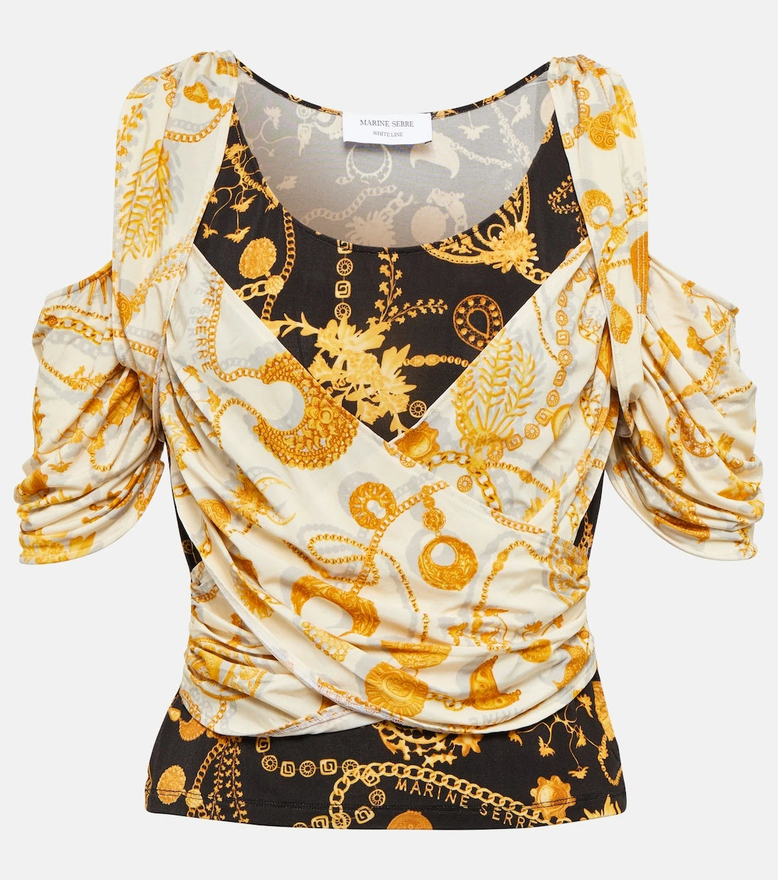 Marine Serre - Draped printed cutout top