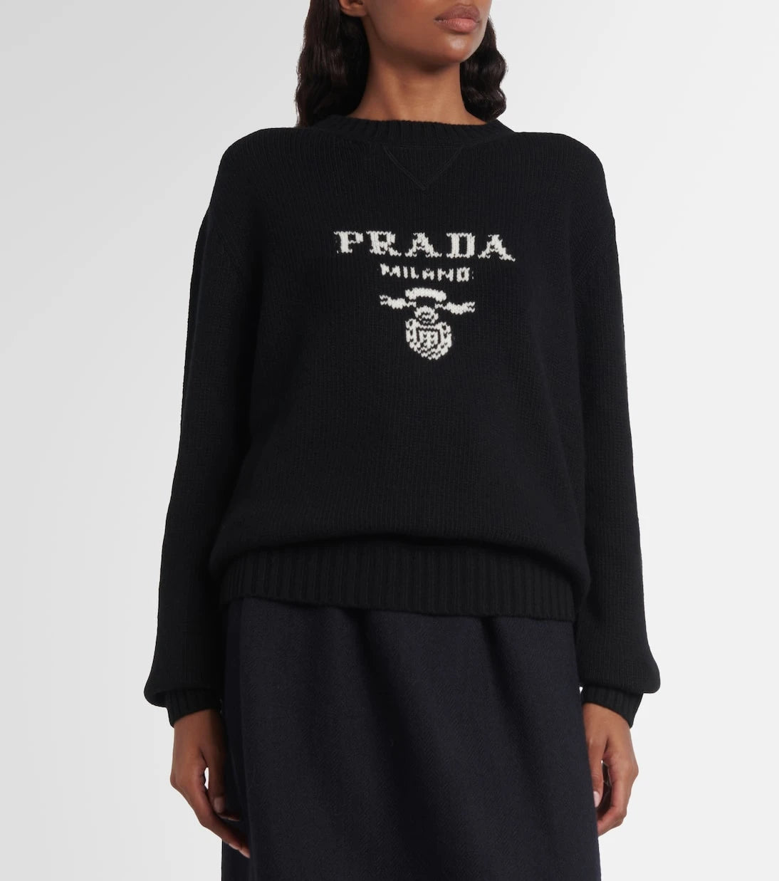 Prada - Logo wool and cashmere sweater