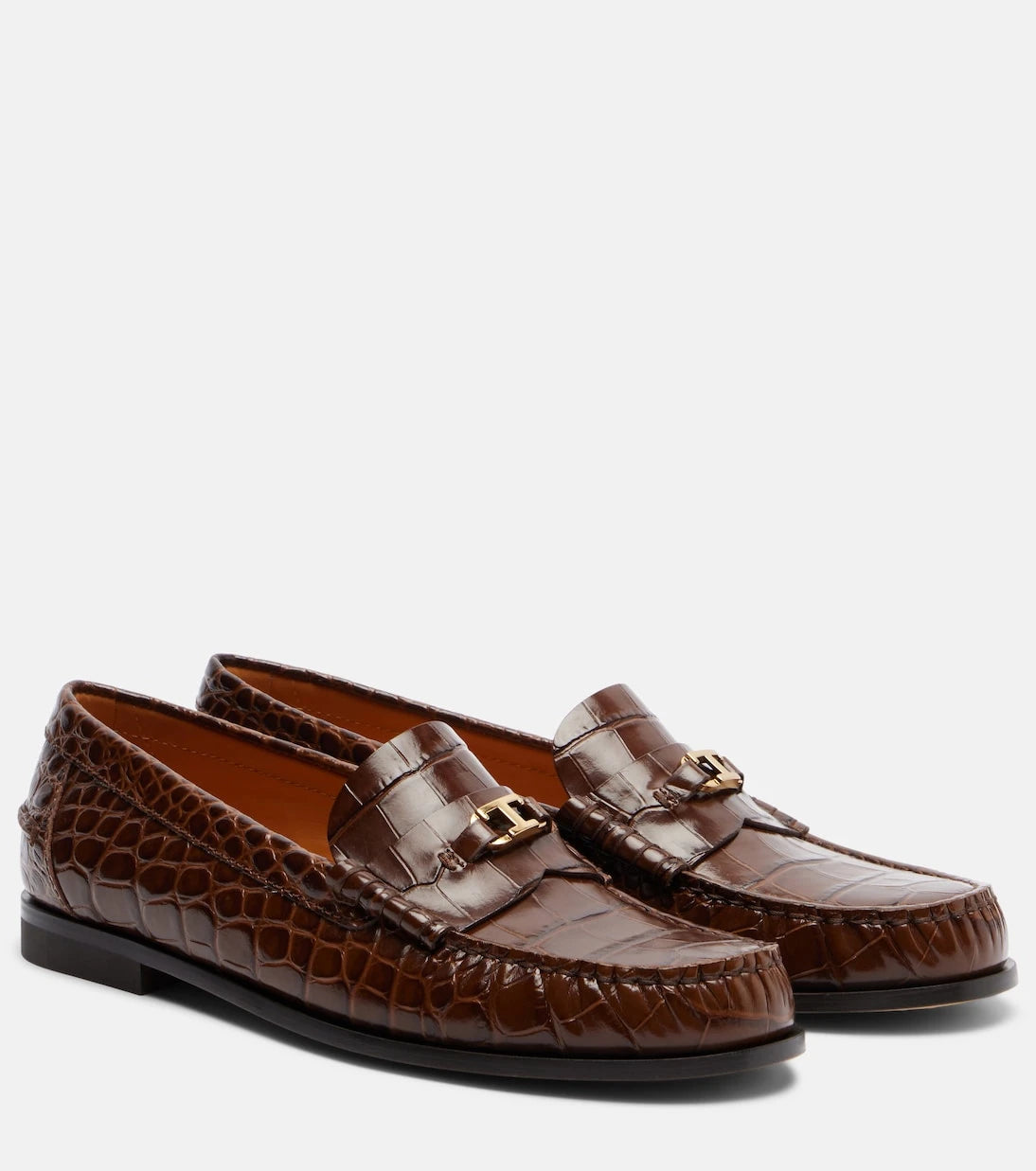 Tod's - T Timeless croc-effect leather loafers