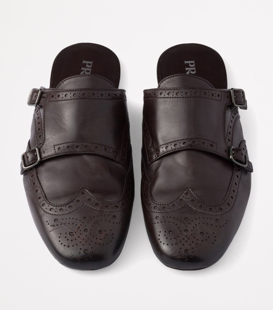 Calfskin Monk-Strap Mules