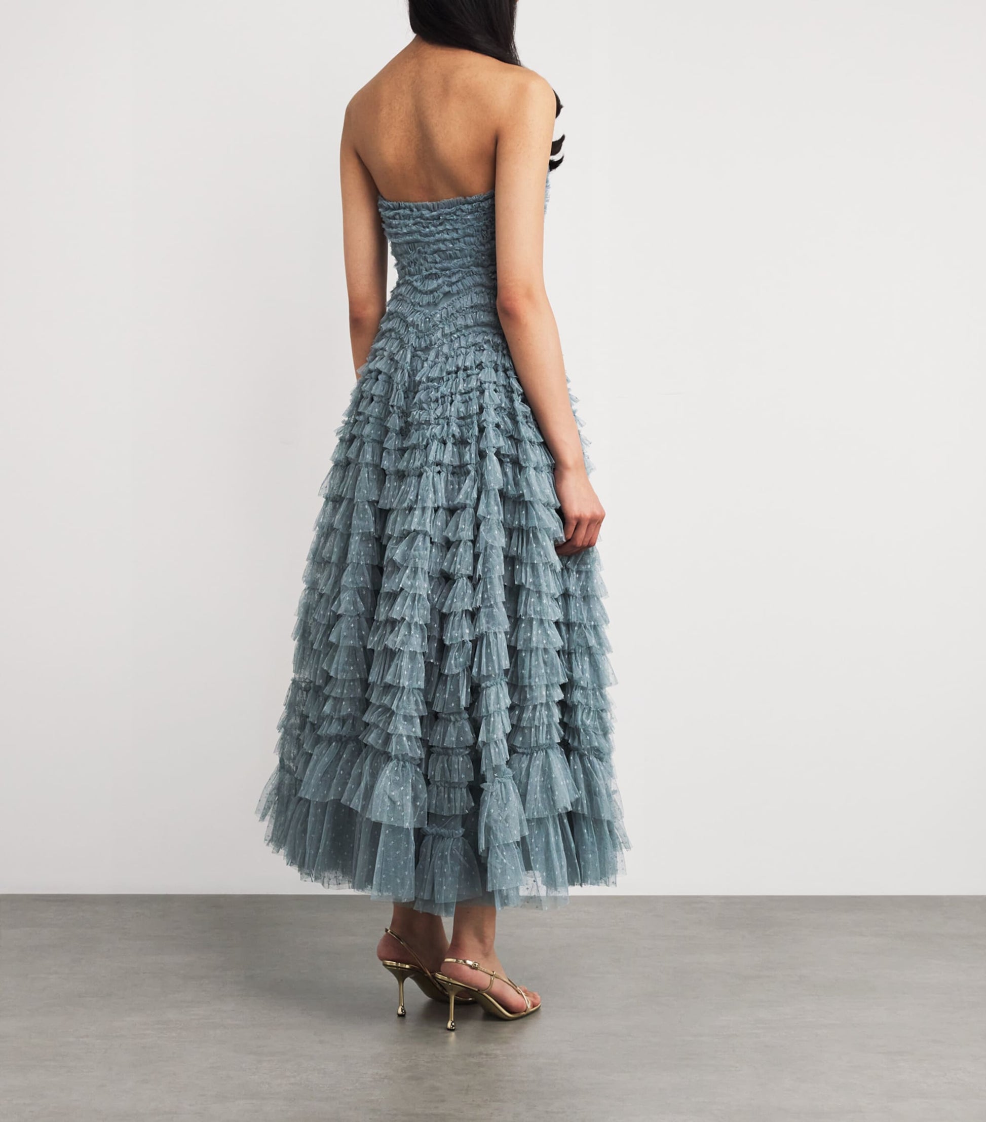 Needle & Thread Blue Strapless Hattie Maxi Dress