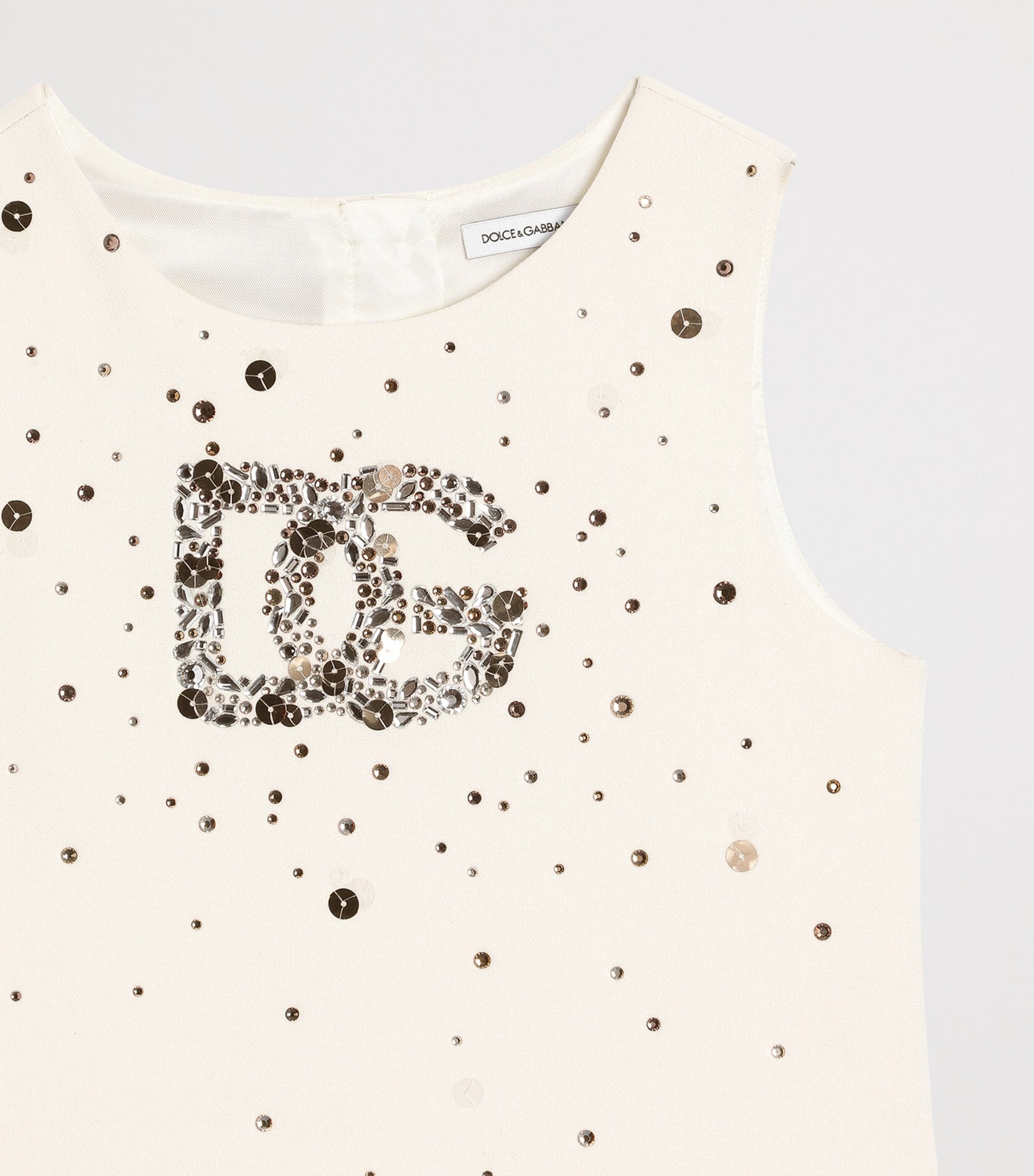 Dolce & Gabbana Kids Embellished Logo Dress (8-12 Years)