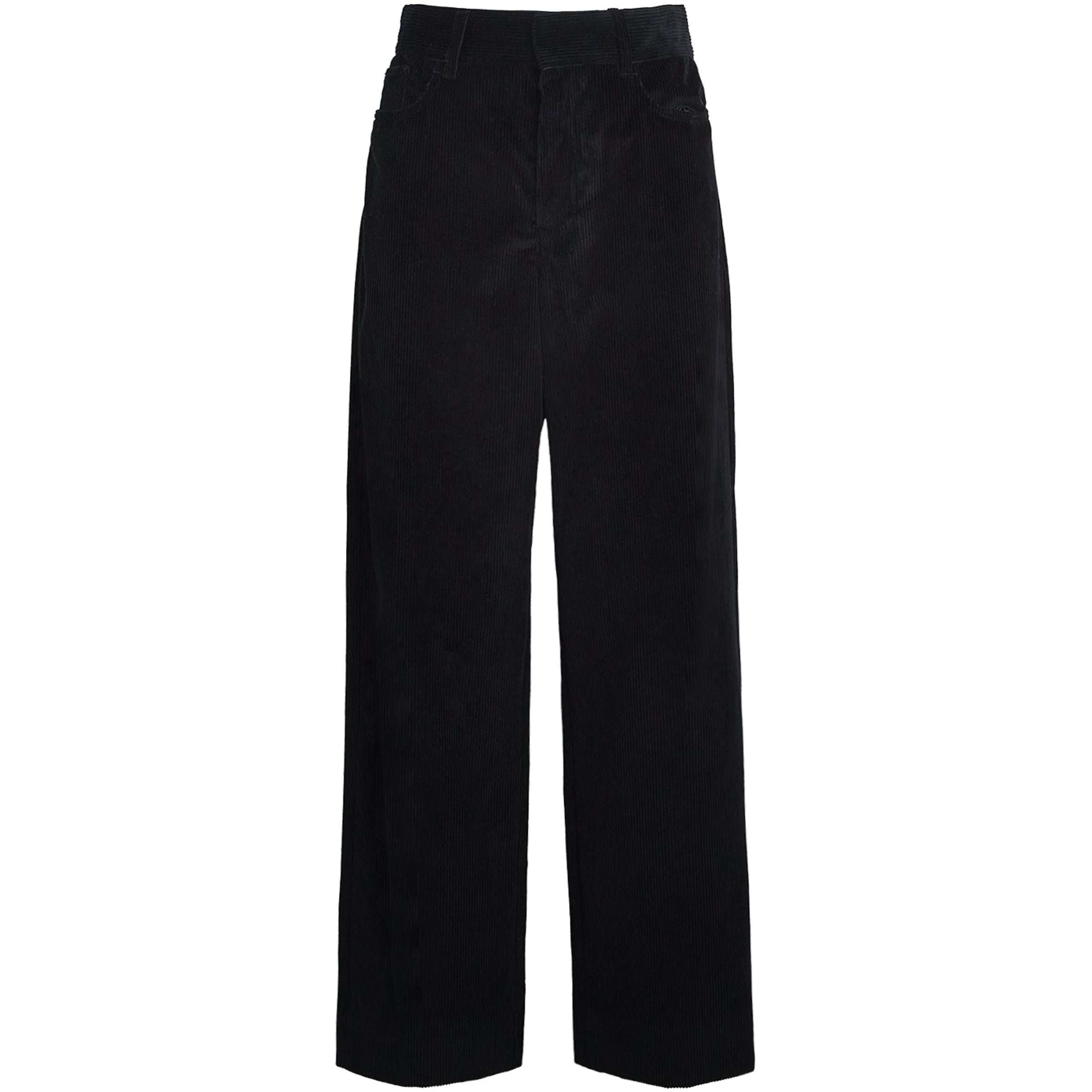 Black Cotton Corduroy Trousers