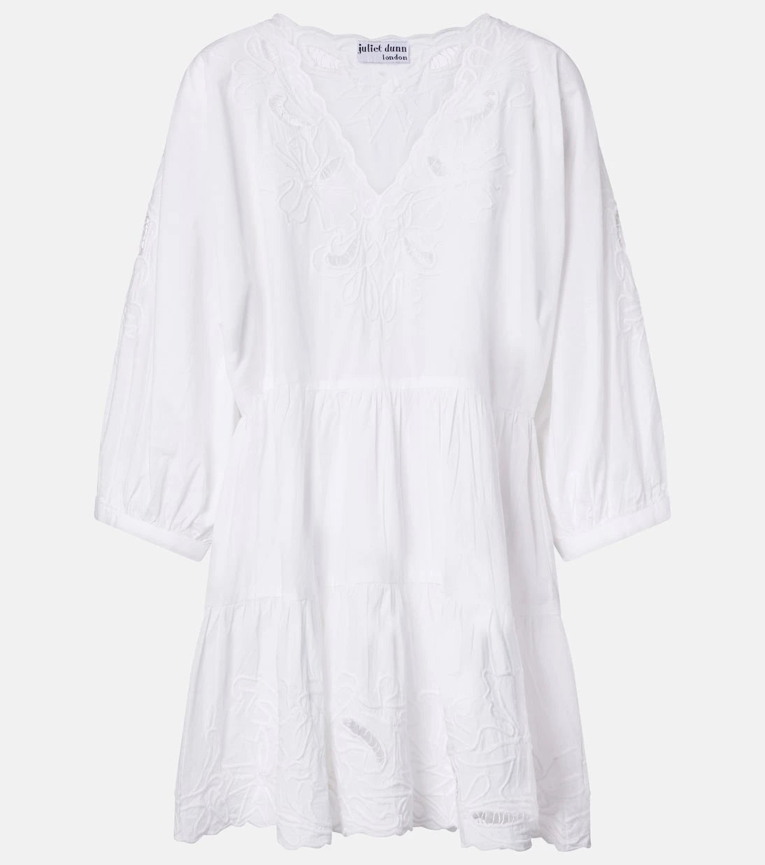 Juliet Dunn - Embroidered cotton poplin minidress