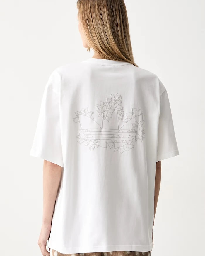 adidas Originals kadın pamuklu oversize tişört Floral
