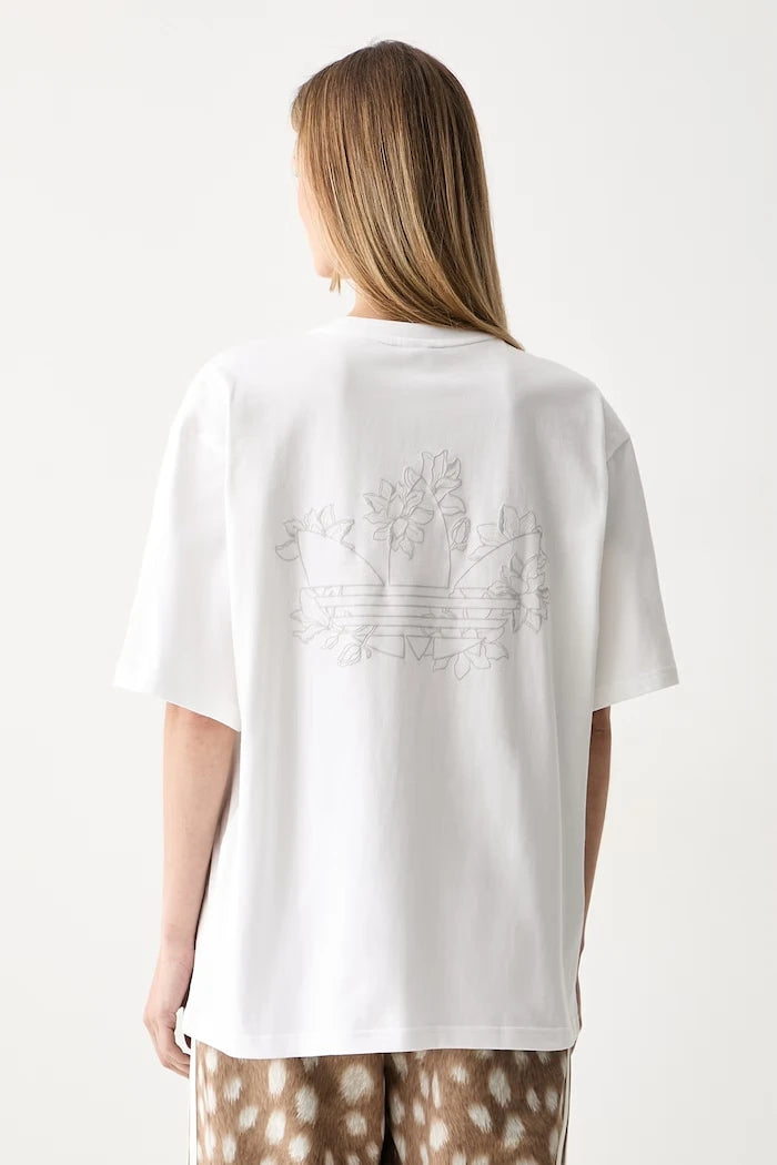 adidas Originals kadın pamuklu oversize tişört Floral
