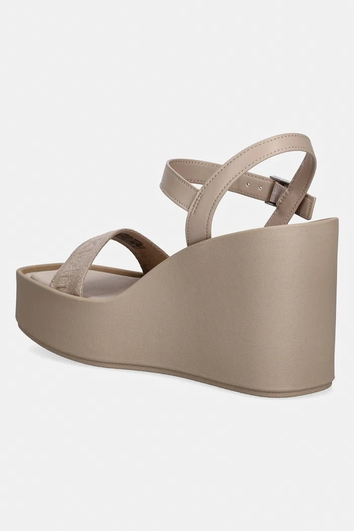 Calvin Klein kama topuklu sandalet ayakkabı WEDGE 70 SNDL WEBBING LTH