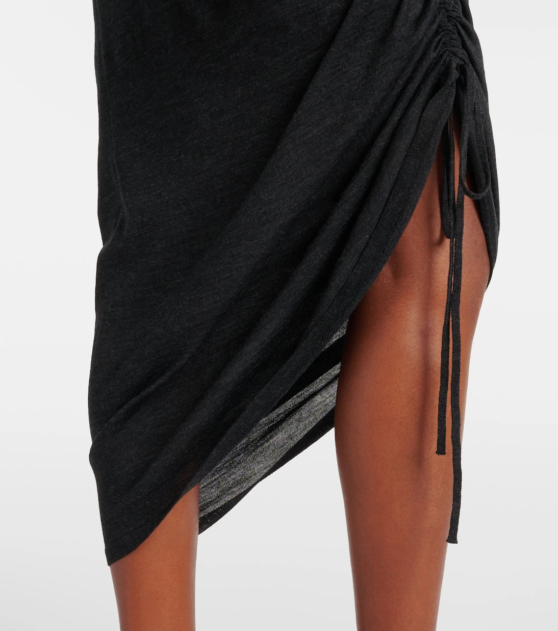 Alaïa - Draped wool turtleneck dress