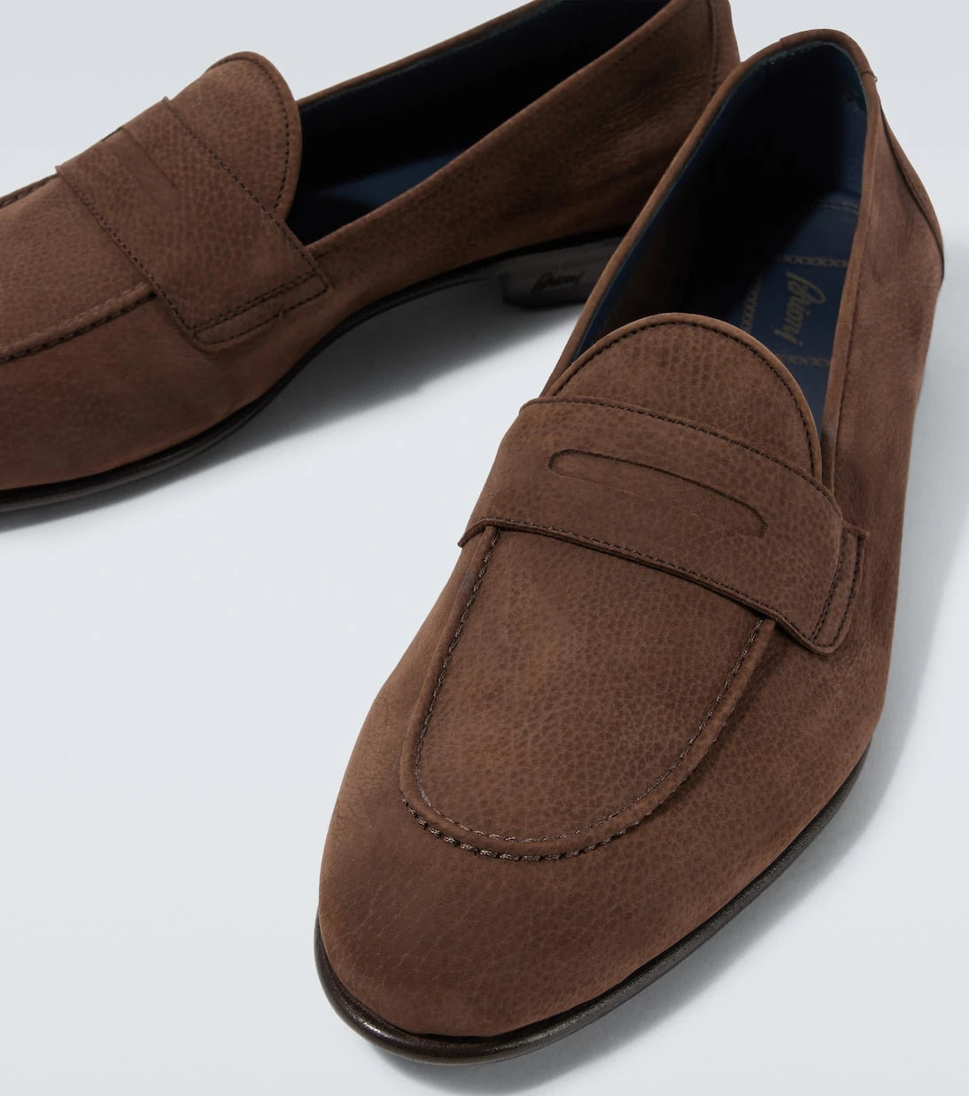 Brioni - حذاء لوفر Appia الجلدي بقصّة البيني
