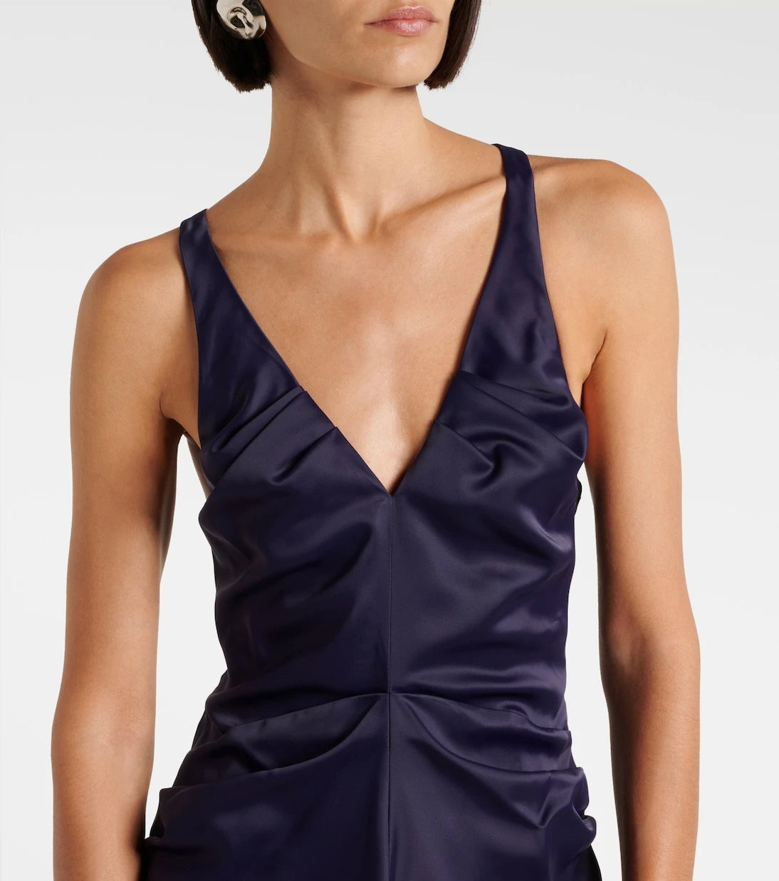 Victoria Beckham - Gathered satin maxi dress