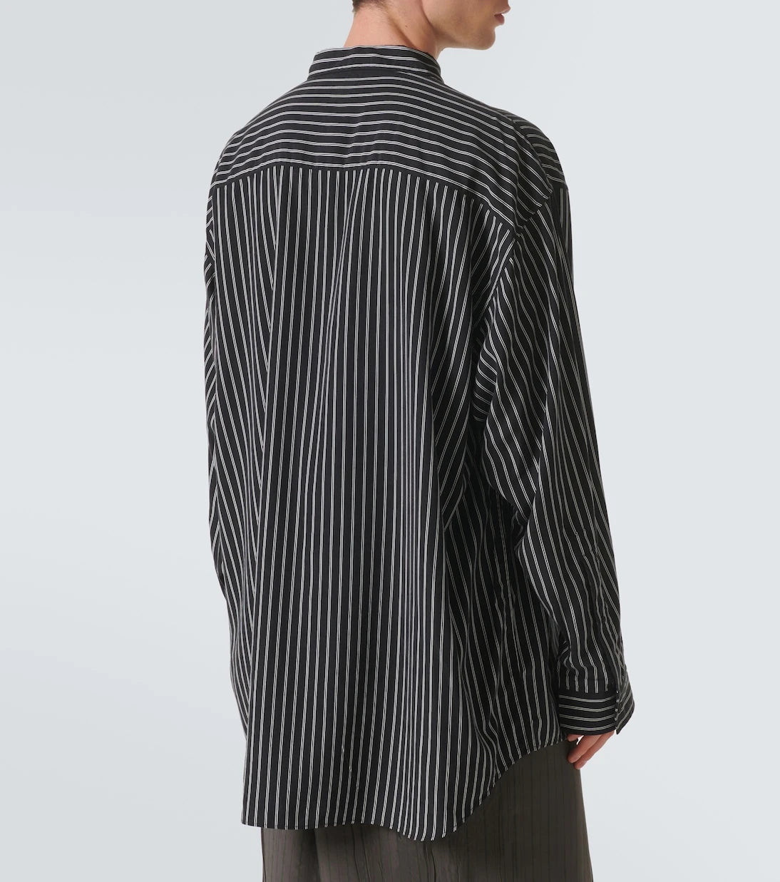 Balenciaga - قميص بوبلين مخطط وواسع