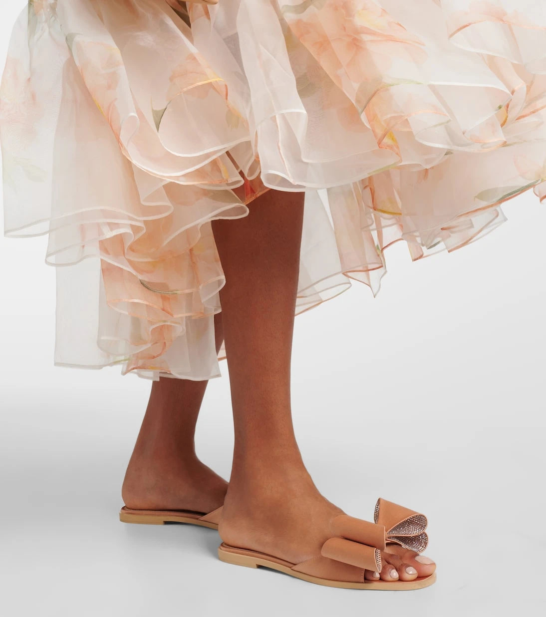 Mach & Mach - Le Cadeau Double Bow satin slides
