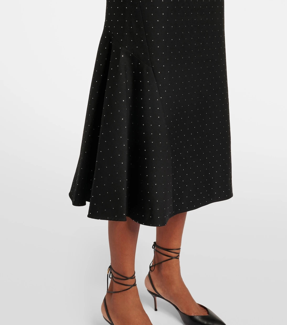 Erdem - Polka-dot cotton and wool lamé midi skirt