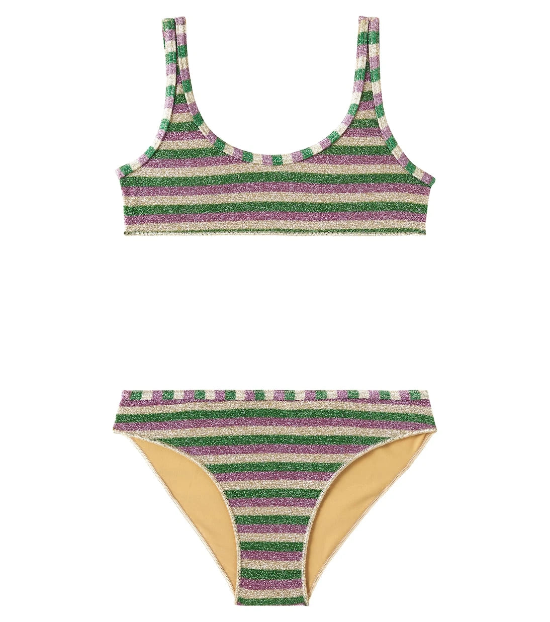 Oséree Kids - Striped lamé bikini