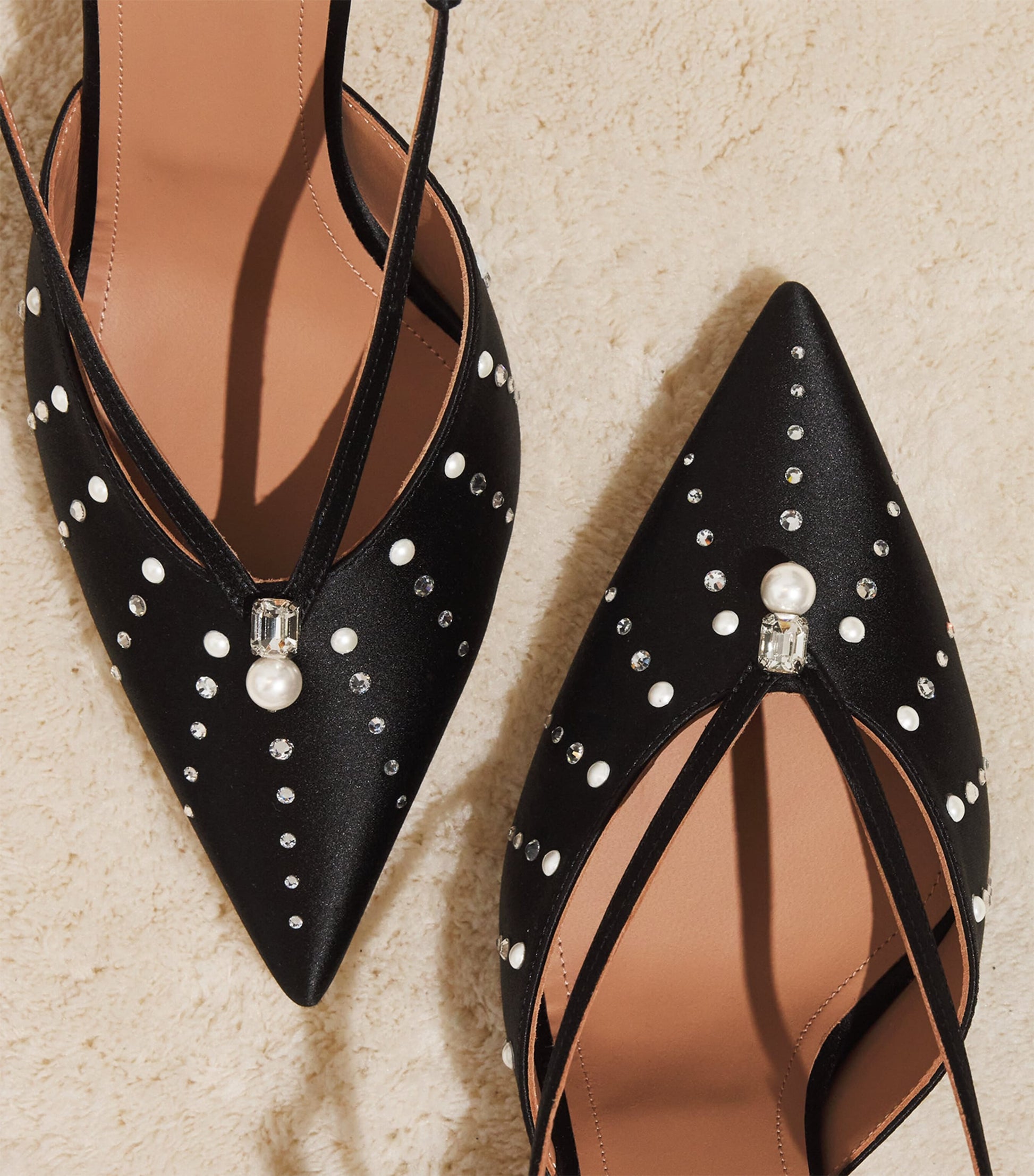 Satin Moore Slingback Pumps 90