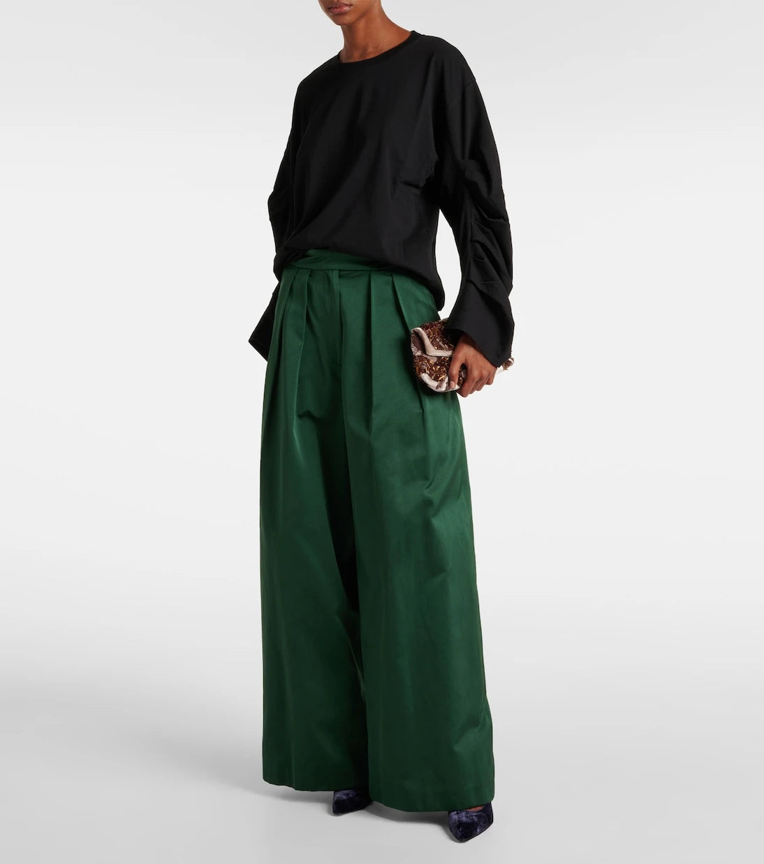 Dries Van Noten - Ruched cotton jersey sweatshirt