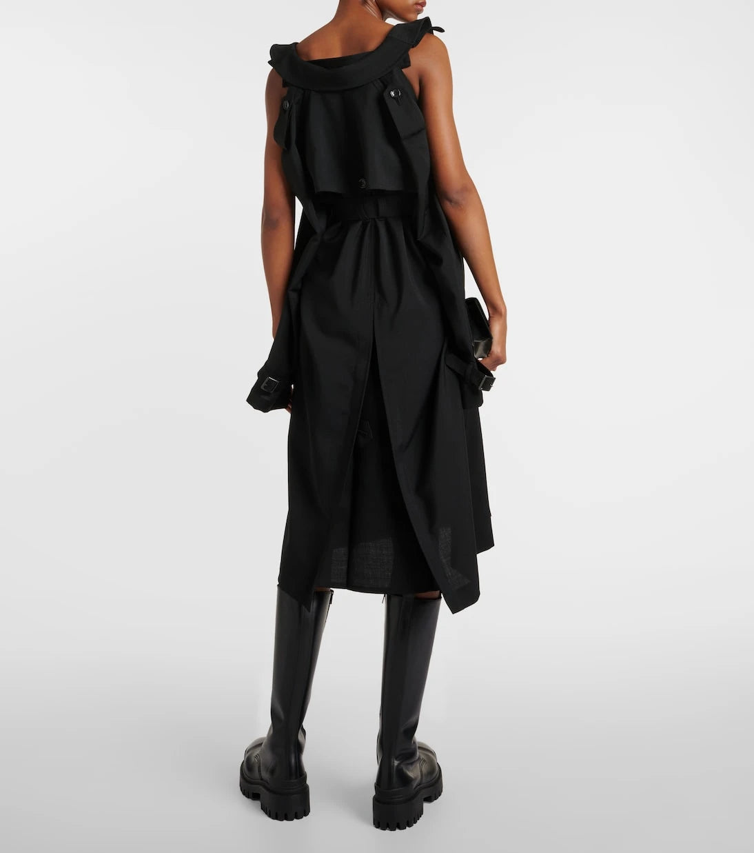 Junya Watanabe - Cutout wool and mohair midi dress