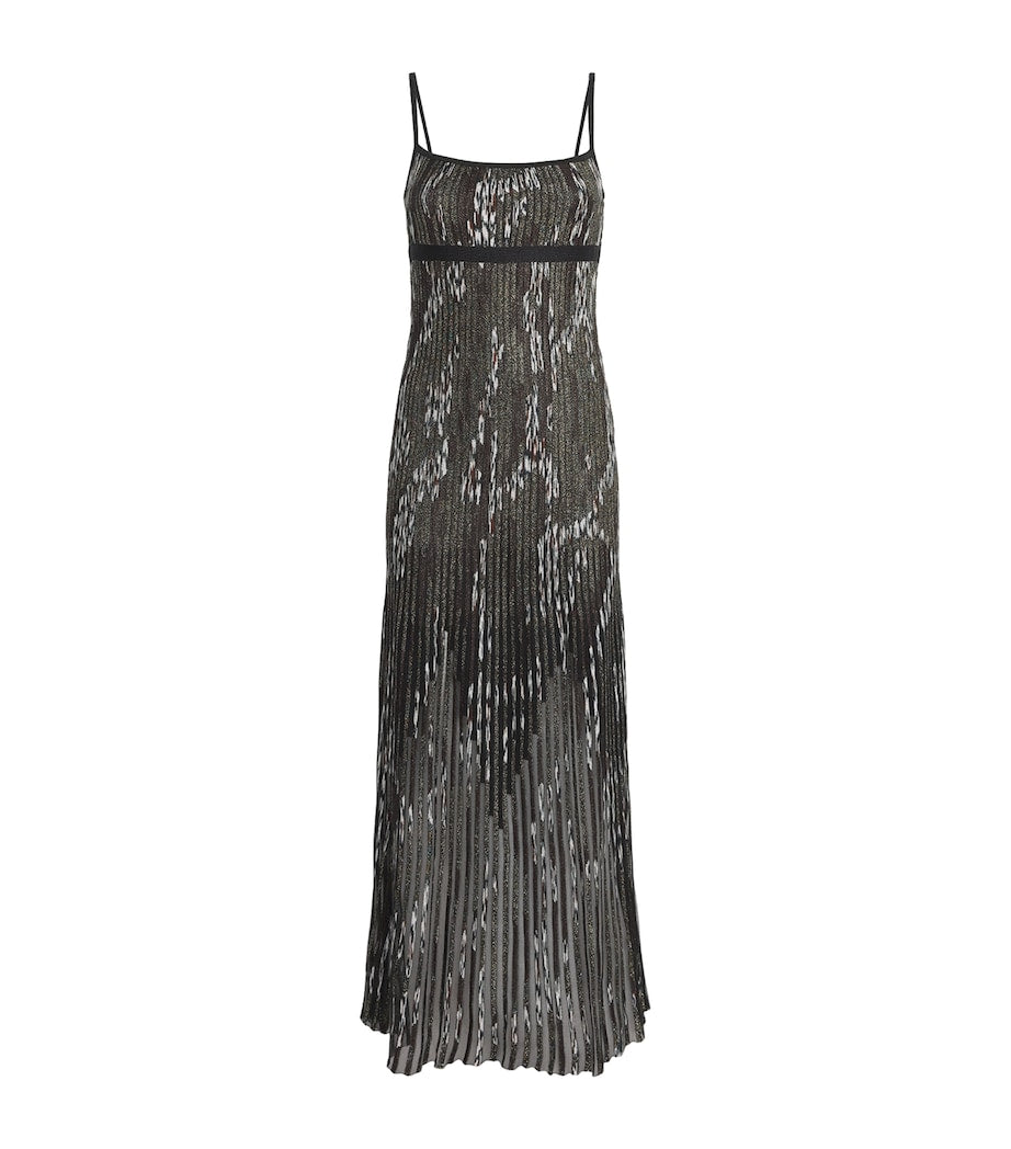 Missoni Black Metallic Ribbed Maxi Dress