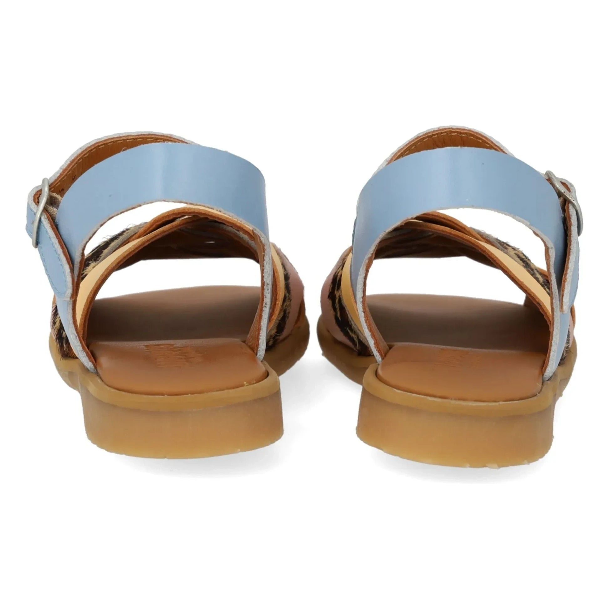 Angulus - Leopard Braided Sandals | Light blue