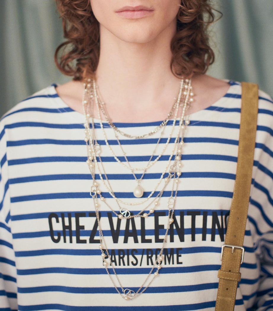 Valentino Garavani Ovalette VLogo Pearl Necklace