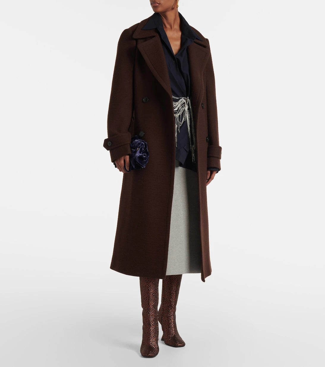 Dries Van Noten - 105 glitter wedge knee-high boots