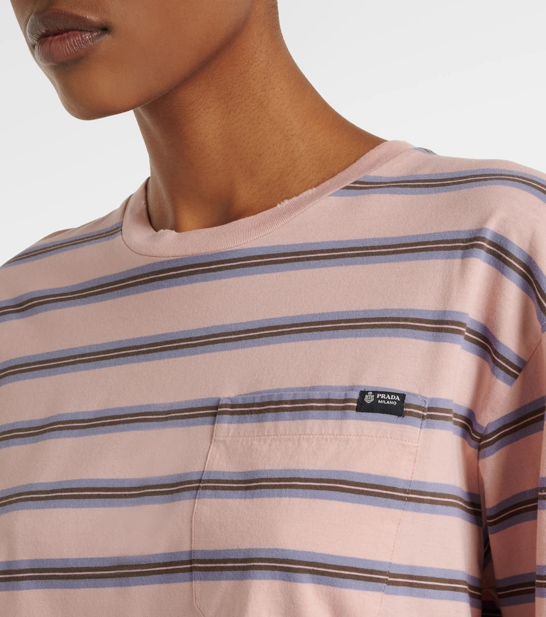 Prada - Striped cotton jersey top