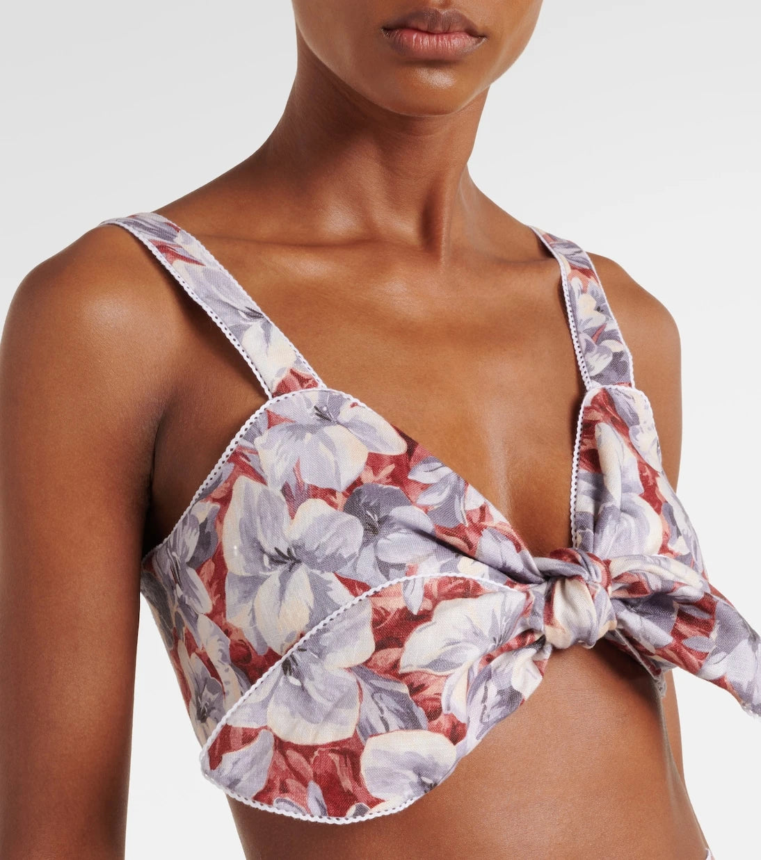 Posse - Luna floral linen crop top