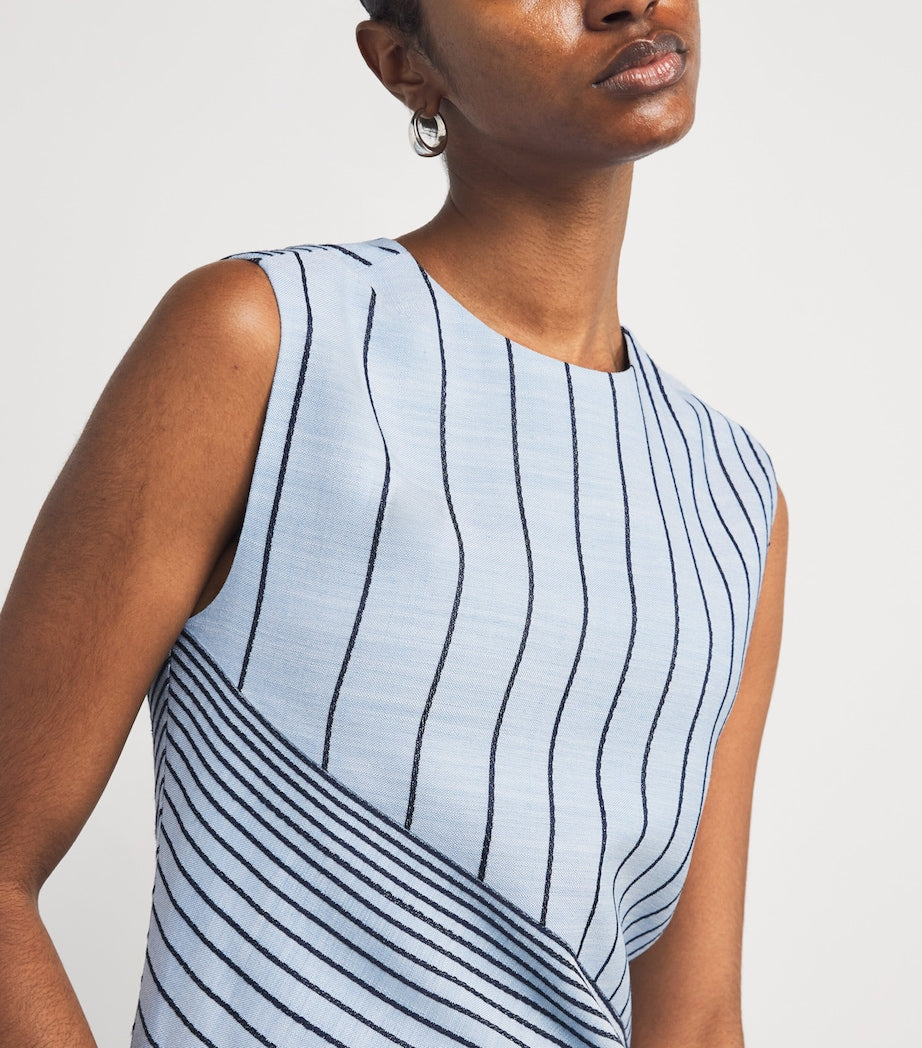 Embroidered Striped Maryse Maxi Dress OXFORD BLUE/COBALT