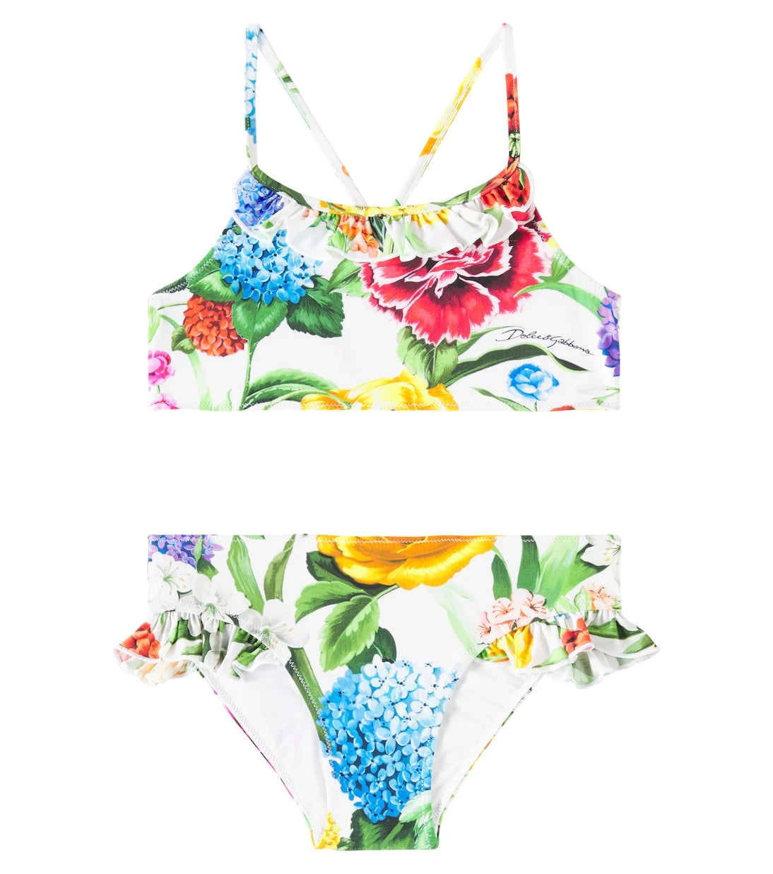 Dolce&Gabbana Kids - Floral ruffled bikini