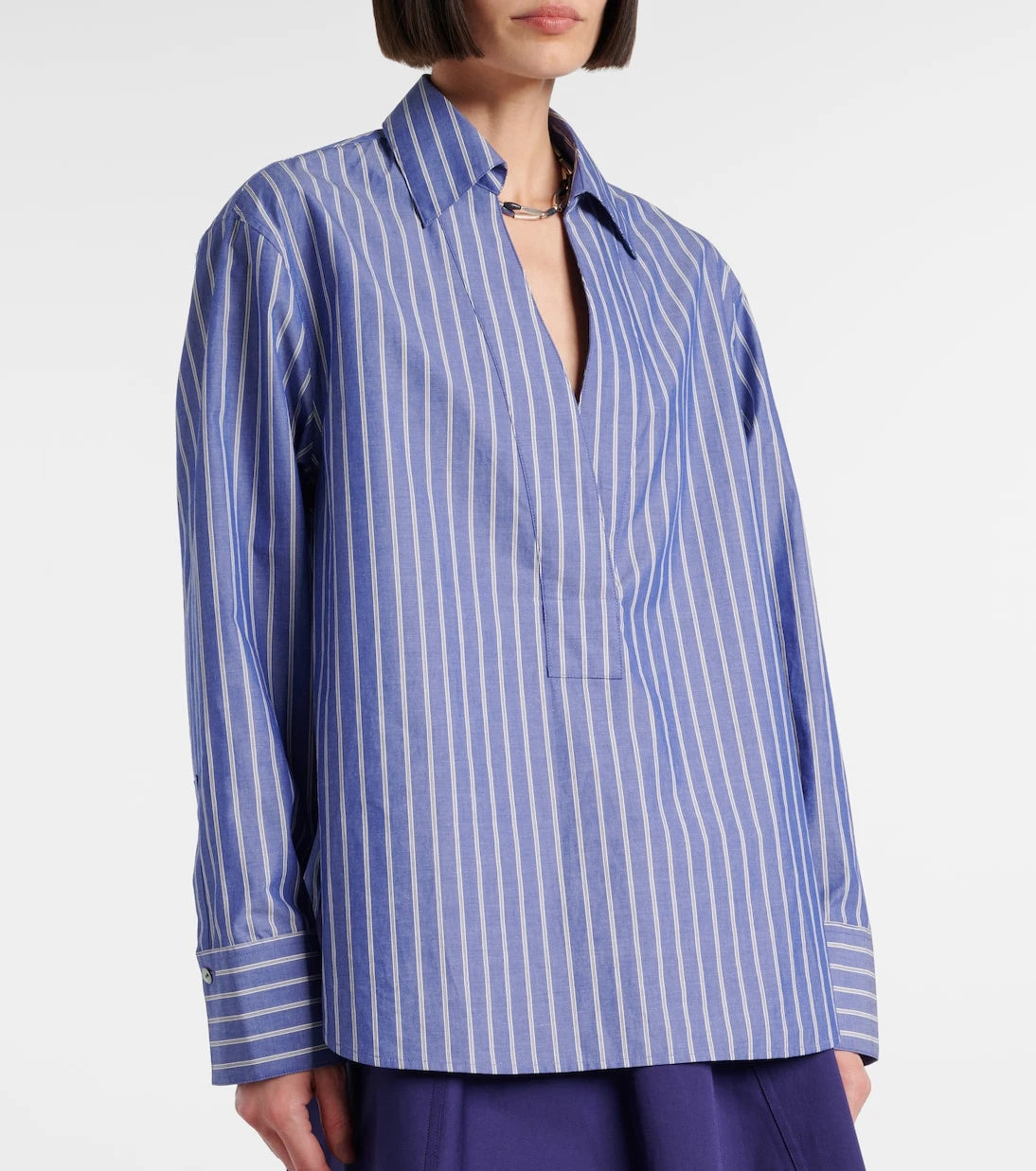 Vince - Striped cotton polo shirt