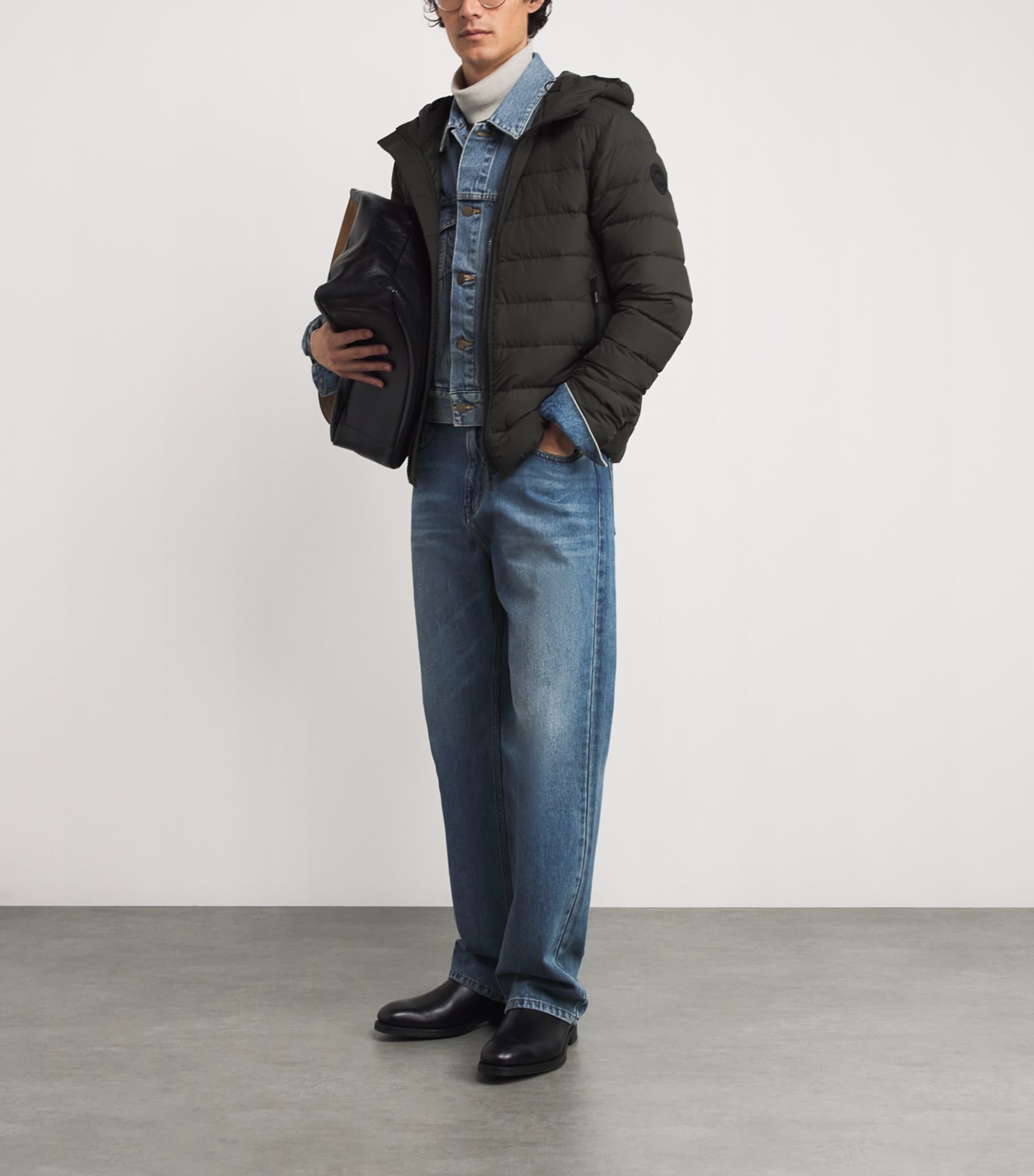 Black Down EnduraLuxe Packable Crofton Puffer Hoodie